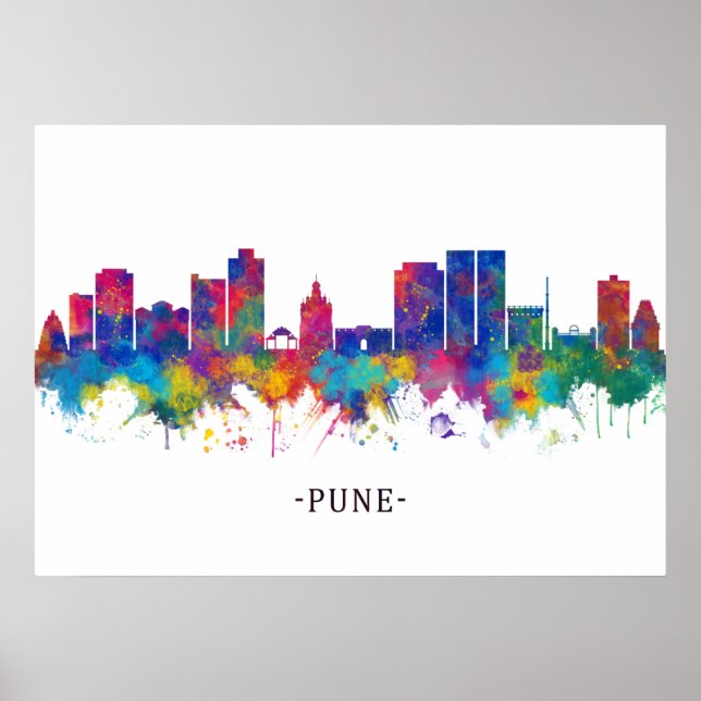 Poster Pune Maharashtra Skyline (Devant)