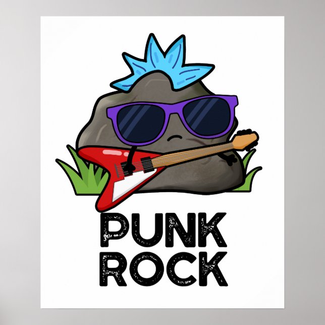 Poster Punk Rock Funny Music Pun  (Devant)