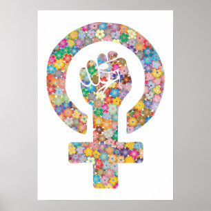 Poster Puño lucha feminista