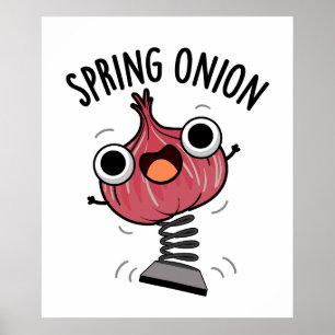 Poster Puns à légumes amusants à l'oignon de printemps
