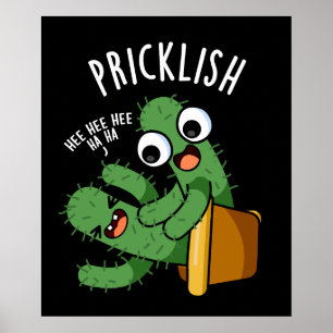Poster Puns de cactus drôles et épineux Fond sombre