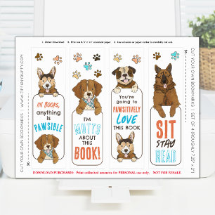 Poster Puns de chien coupez votre propre feuille do-it-yo