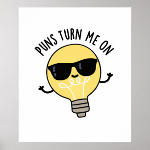 Poster Puns M'Allumer Amusant Pun À Ampoule