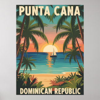 Poster Punta Cana République dominicaine Coucher de solei
