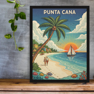 Poster Punta Cana République dominicaine Voyage Vintage