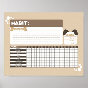 Poster Puppy Chien Conception Habit Tracker
