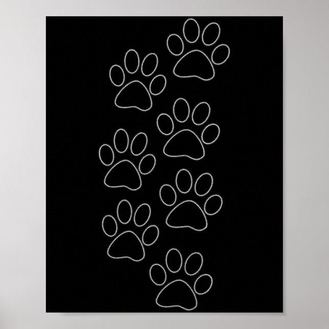 Poster Puppy Paws Dog Prints Dad Pup Mom Good Boy New Res (Devant)