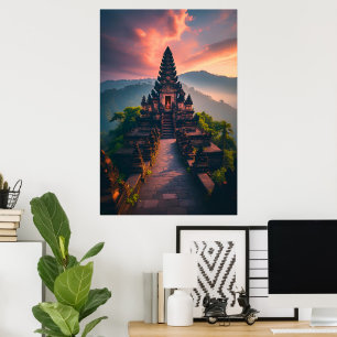 Poster Pura Senja Bali - “Temple de Bali au coucher du so