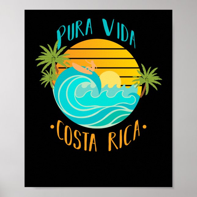 Poster Pura Vida Costa Rica (Devant)