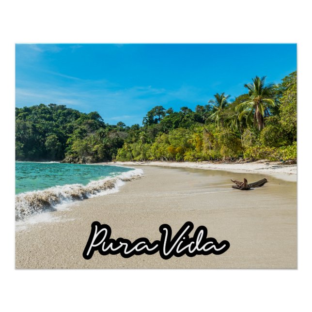 Poster Pura Vida Costa Rica Beach Photographie Art (Devant)