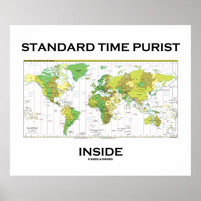 Poster Purist temps standard à l'intérieur (Time Zones Wo (Devant)