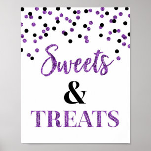 Poster Purple Black Sweets & Traitements Dessert Table