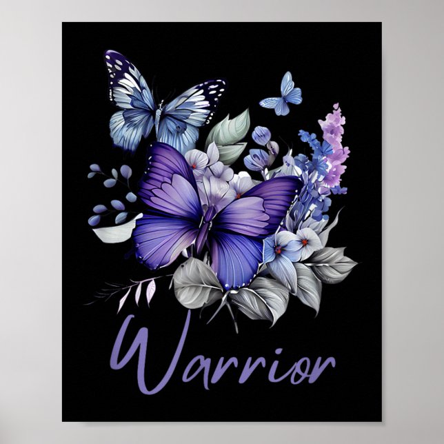 Poster Purple Butterflies Warrior Suicide Prevention Awar (Devant)