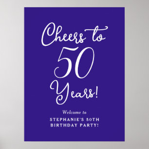 Poster Purple Cheers à 50 ans 50e anniversaire Bienvenue