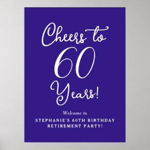 Poster Purple Cheers à 60 ans Parti de retraite