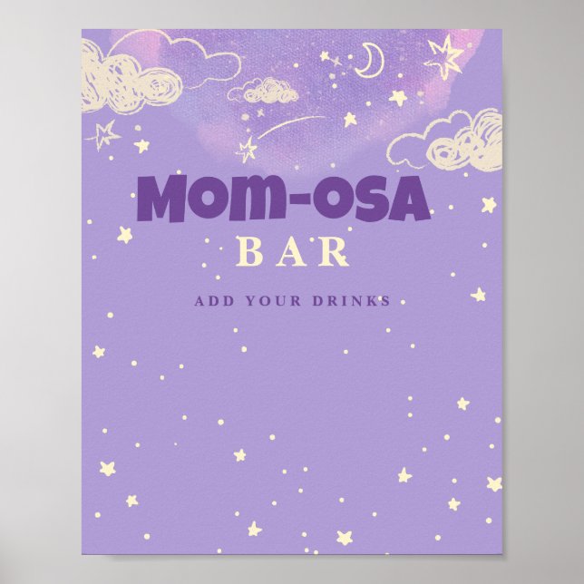 Poster Purple Dream Baby shower Mom-osa Bar (Devant)