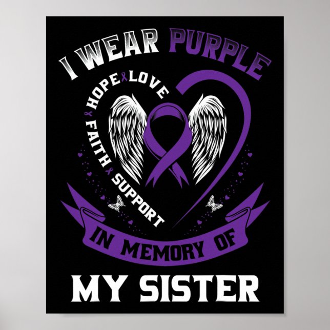 Poster Purple En Mémoire De Ma Soeur Cancer Pancréatique  (Devant)