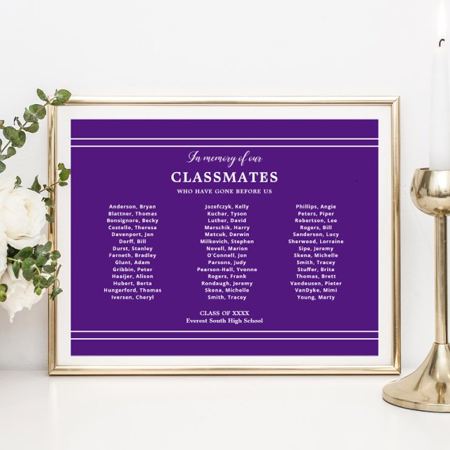 Poster Purple En Mémoire De Nos Camarades Retrouvailles À (Créateur téléchargé)