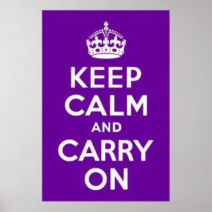 Poster Purple Gardez le calme et continuer