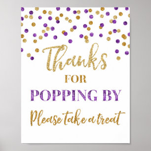 Poster Purple Gold Confetti Merci pour Popup By Sign
