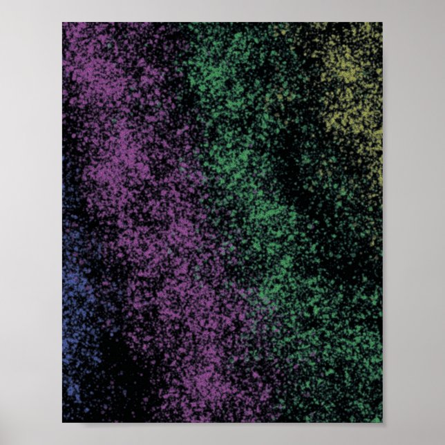 Poster Purple-green cosmic gradient, dark shadows. (Devant)