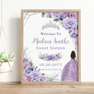 Poster Purple Lavender Floral Brown Princesse Anniversair