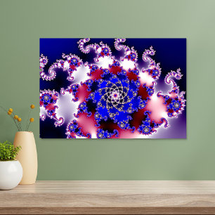 Poster Purple Mandelbrot Star Fractal