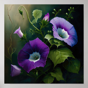Poster Purple Morning Glory Art Imprimer l'affiche