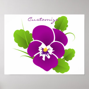 Poster Purple Pansy Flower Thunder_Cove