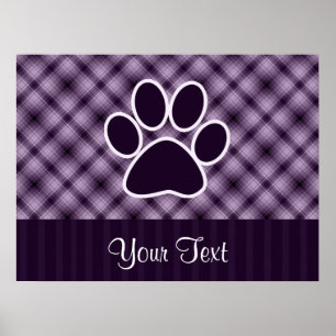 Poster Purple Paw Print