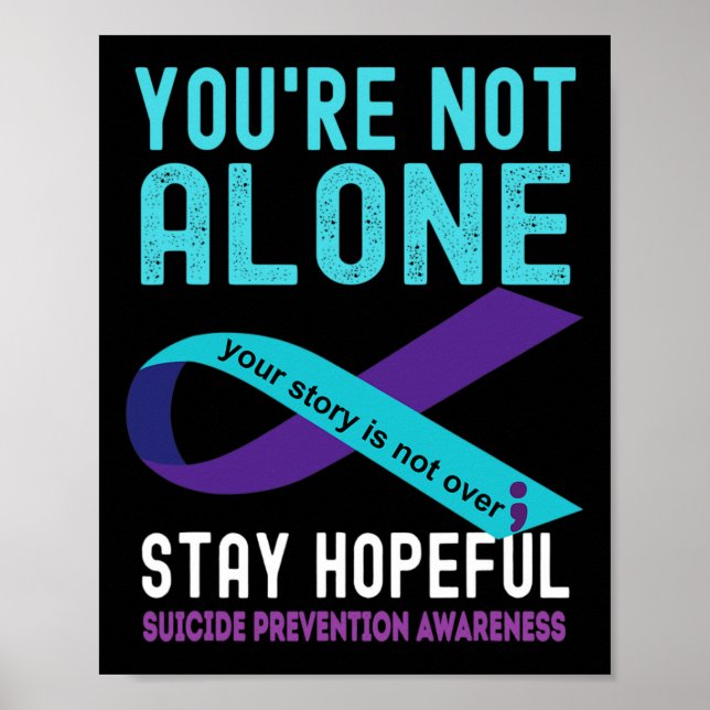 Poster Purple Ribbon Soutien Prévention du suicide Sensib (Devant)