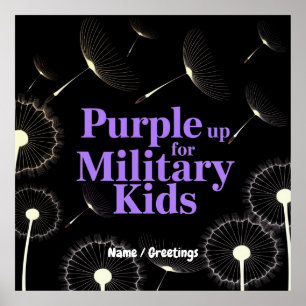 Poster Purple Up for Military Kids Dandelion Show Support