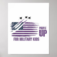 Purple Up For Military Kids Distressed American Fl