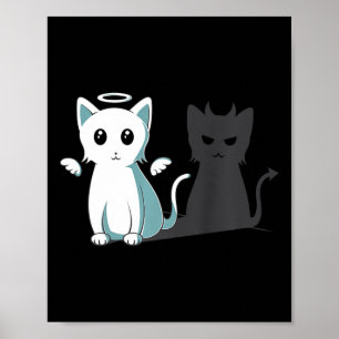 Poster Purr Evil Devil Chat Halloween Happy Chat Angel De