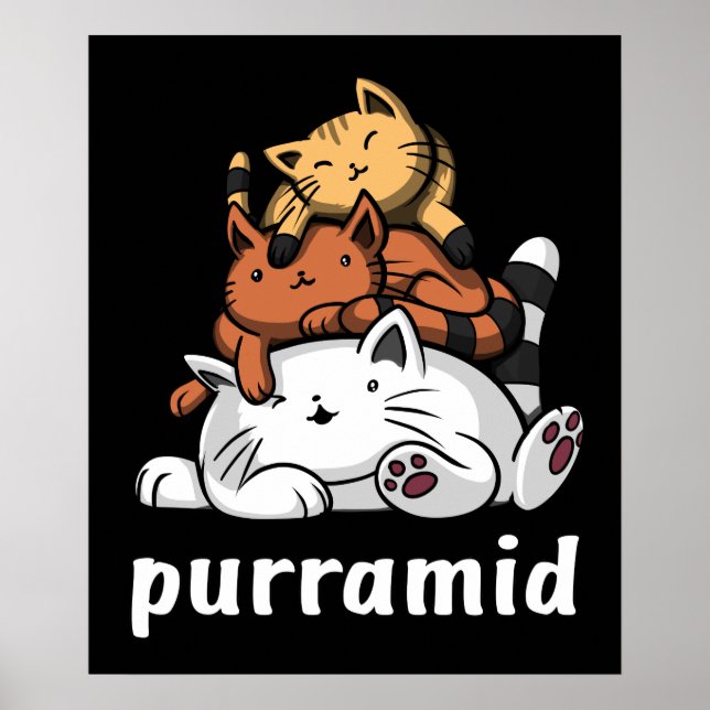 Poster Purramid Chat Pyramides Cute Kitten (Devant)