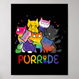 Poster Purride Cat Pride Ally Lgbt Arc-en-ciel Amoureux d