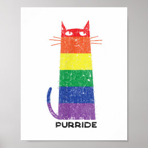 Poster Purride Shirt LGBT Drôle Gay pride Chat Saying Gra