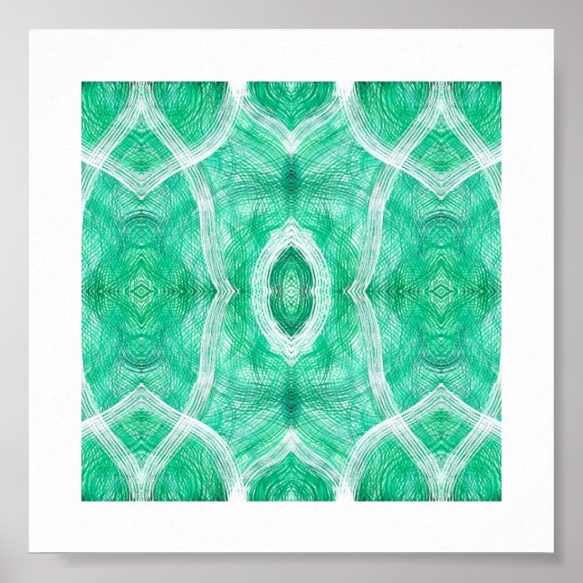 Poster Push Abstract Light Green Watercolor Art (Devant)