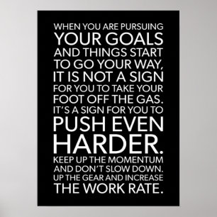 Poster Push Harder - Motivation du succès