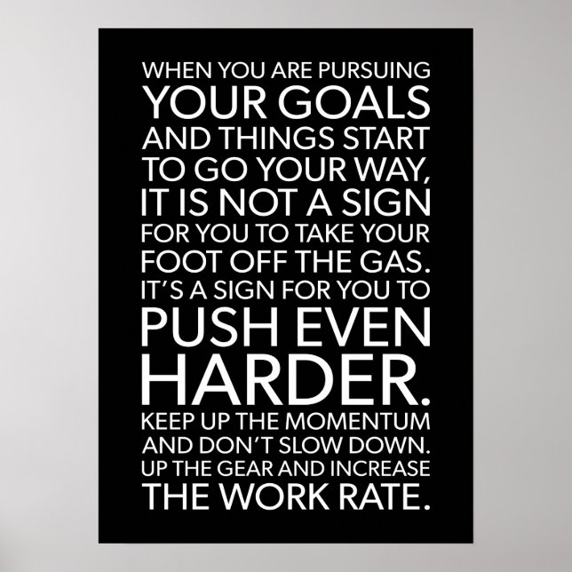 Poster Push Harder - Motivation du succès (Devant)