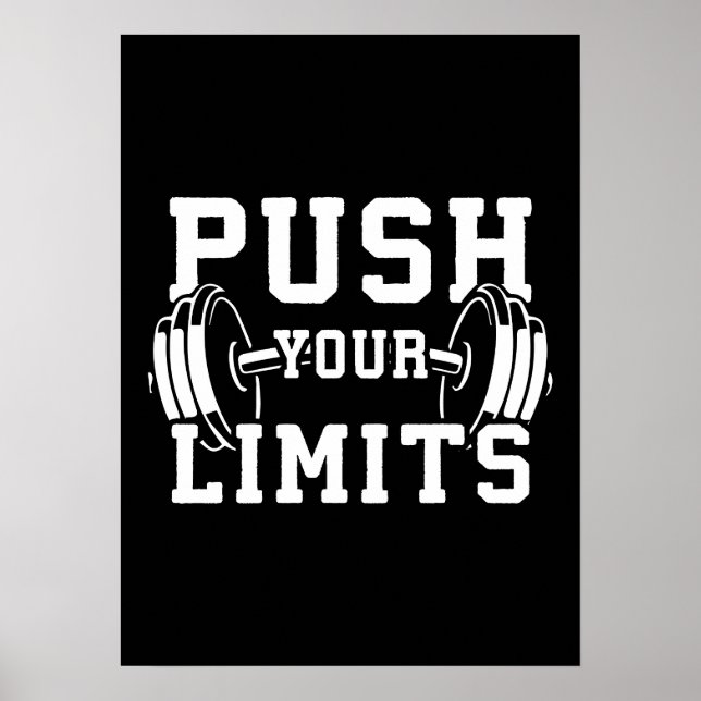 Poster Push Your Limits - Gym entraînement Motivation (Devant)