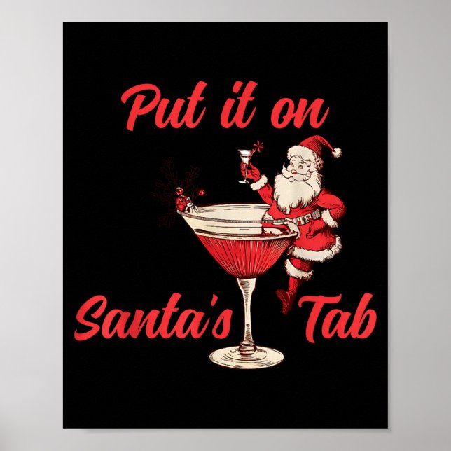 Poster Put It On Santas Tab Funny Christmas Santa Tail Re (Devant)