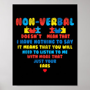 Poster Puzzle de coeur non verbalement Écouter Sensibilis