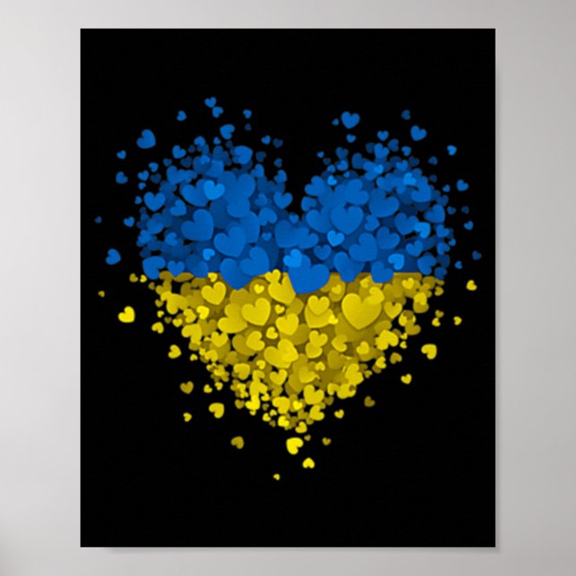 Poster Puzzle de coeur Ukraine Amour Ukraine drapeau ukra (Devant)