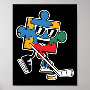 Poster Puzzle Hockey sur glace Sensibilisation à l'autism