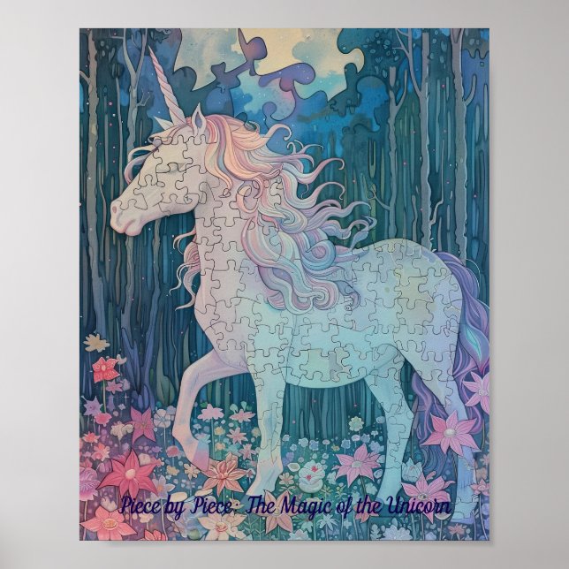Poster Puzzle Licorne Pastel Rêveuse (Devant)