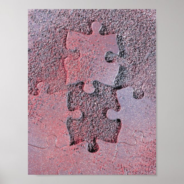 Poster Puzzle rose pour le mois de Sensibilisation sur l' (Devant)