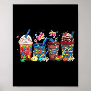 Poster Puzzle Sensibilisation sur l'autisme Jour Café Lat