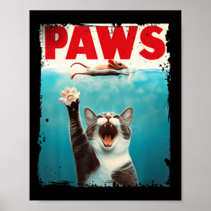 Poster Pws Chat Souris Parodie Chat Requin Chasse Souris 
