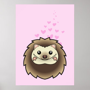 Poster Pygmée Hérisson Amour